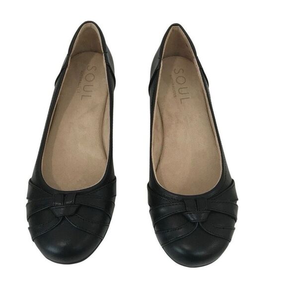 SOUL Naturalizer Womens Gift Black Slip On Flats Shoes 8W Comfort - Picture 7 of 7